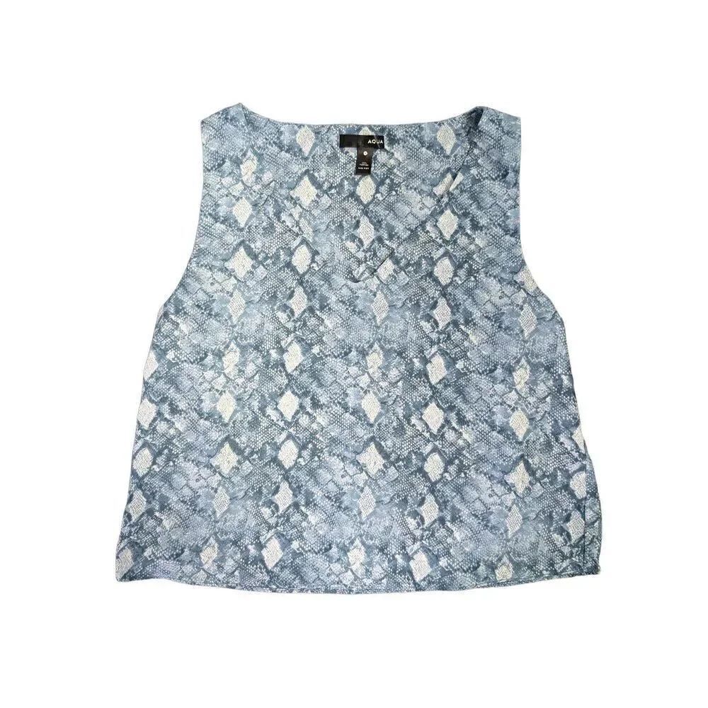Basic Sleeveless Blue Blouse Women's Medium